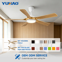 Ventilateur de plafond LED BLDC avec pales ABS de 56 pouces, idéal pour villas, maisons, salons, salles à manger et studios – Fabrication OEM/ODM