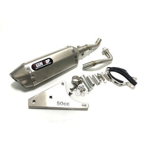 Système d'échappement complet moteur 304SUS pour moteur <span class=keywords><strong>Piaggo</strong></span> <span class=keywords><strong>Zip</strong></span> 2000 4t 2 soupapes Vespa Lx50/S/Primavera/Sprint 4t tuyau de silencieux d'échappement - Product Image 1