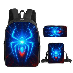 Mejor regalo para la escuela <span class=keywords><strong>3D</strong></span> dibujos animados araña azul <span class=keywords><strong>mochila</strong></span> mensajero lápiz bolsas moda impermeable poliéster cremallera para niños niñas - Product Image 1