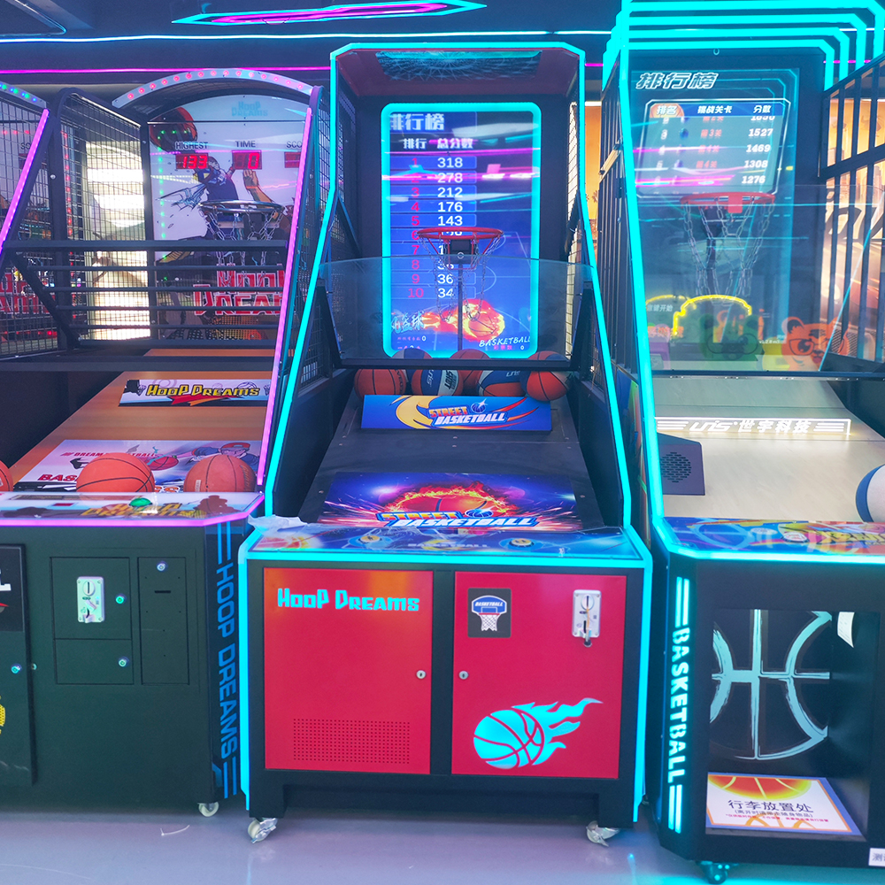 Indoor Amusement Machine Sports Basketball Shooting Game Coin Operated Street Basketball Arcade Game Machine With Screen