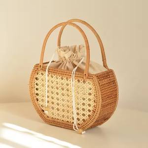 Bolsa de mimbre de estilo francés casera para mujer, cesta de bambú de mimbre, bolsas de mimbre de Vietnam de <span class=keywords><strong>Bali</strong></span>, Indonesia - Product Image 1
