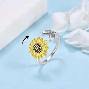 Bague anti-stress rotative pour femme, motif marguerite, jouet sensoriel pour filles et femmes, cadeau - Product Image 3