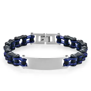 GOLDIX Bracelet chaîne de vélo unisexe géométrique plaqué or Style punk Chaînes de moto en acier inoxydable Hip Hop Couples pour hommes - Product Image 5
