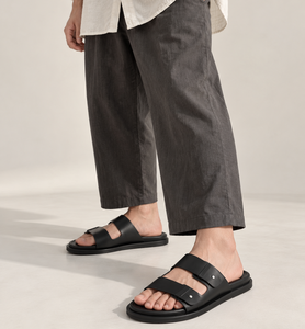 Vietnam Supplier Handmade Genuine Cow <b>Leather</b> <b>Slippers</b> Unisex Tubular Toe Post Anti-Slip Cushioned Thick Sole Wholesale - Product Image 1