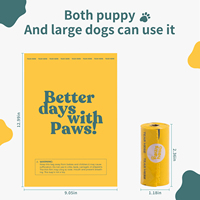 Sacs à crottes de chien de 15 microns respectueux de l'environnement 18 rouleaux dans la boîte Sac à déchets en plastique durable Contrôle fort des odeurs Sac à crottes avec amidon de maïs
