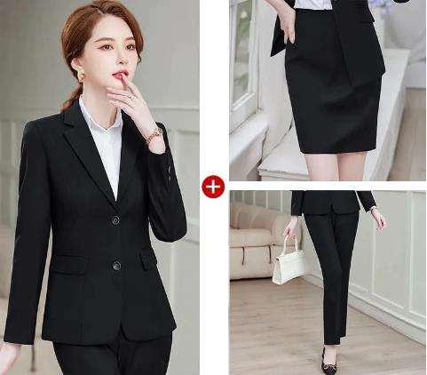 Traje negro + pantalón + falda