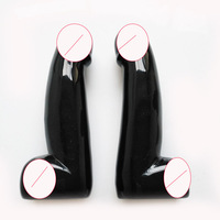 HZ Haute Qualité En Gros Bend Poli Godes Sculptés À La Main Noir Obsidienne Quartz Guérison Élégant Cristal Pénis