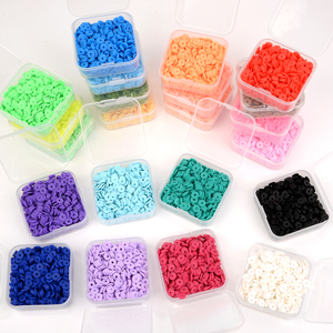 500ps/Box 6mm Flat Round Polymer Clay Beads Box Set Chip Disk Loose Spacer Handmade Beads For Diy Jewelry Making Bracelets
