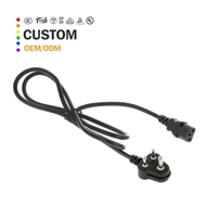 Cordon d'alimentation standard sud-africain personnalisé prise à 3 broches câble IEC 250V 6A pour électronique