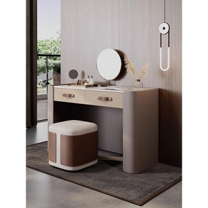 Modern Minimalist <b>Dressing</b> <b>Table</b> <b>With</b> Lighted Mirror Bedroom Vanity For Adults - Product Image 4