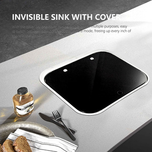 Évier de luxe en acier inoxydable 304 pour camping-car, <span class=keywords><strong>caravane</strong></span>, yacht, avec robinet carré à cuve unique et verre extensible – Vente en gros - Product Image 5
