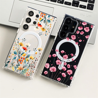 Coque Rigide Magnétique Fleur Violette pour Téléphone Portable Samsung Galaxy A35 A55 A06 A16