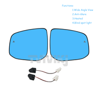1 Paire de Rétroviseurs Latéraux avec Verre Bleu et Avertisseur d'Angle Mort pour Toyota RAV4 2026, Verre de Rétroviseur Latéral Anti-Éblouissement