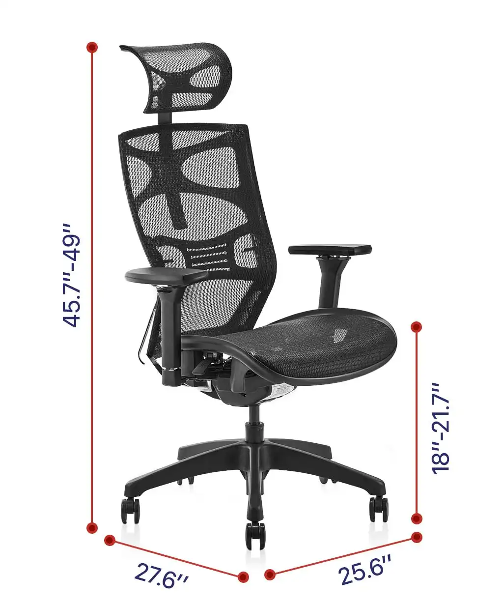 High end breathable mesh lumbar support Bright color antique style office task chairs platinum ergonomic mesh chair