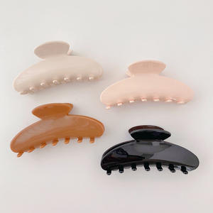 批发纯色大醋酸毛爪夹云桃黑色闪光丙烯酸女性毛爪夹用于厚发 - Product Image 6