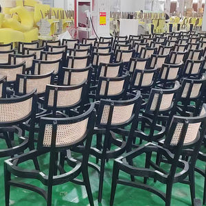 Chaise de Dîner Classique Empilable en Bois Moderne avec Dossier en Rotin pour Événements et <span class=keywords><strong>Location</strong></span> de Fêtes - Product Image 5