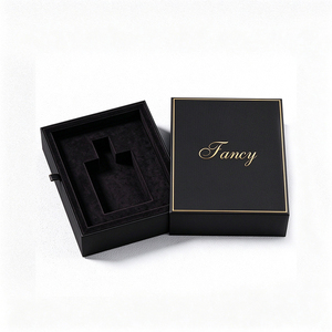 Boîte cadeau de parfum avec logo personnalisé, couvercle coulissant, estampage à chaud doré et insert en mousse - Emballage cosmétique de luxe en carton rigide - Product Image 2