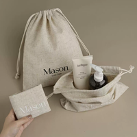 Sac à cordon en lin de bambou biodégradable et recyclable, logo personnalisé, couleur personnalisée, emballage cadeau pour bijoux, soins de la peau, vêtements, éco-responsable
