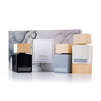 Vietnam WeWood vide clair carré 100ml 150ml 200ml verre Reed diffuseur bouteilles bois bouchon à vis
