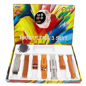 Montre connectée <span class=keywords><strong>T900</strong></span> 2026 pour hommes, nouvelle montre connectée avec écran tactile HD, mesure de la fréquence cardiaque, ensemble de montres connectées <span class=keywords><strong>7</strong></span> en 1 - Product Image 4