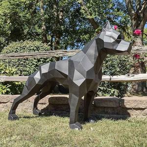 Adorno de césped al aire libre de acero inoxidable 304 316 tamaño real de gran tamaño Pit Bull perro estatua Metal arte <span class=keywords><strong>Pitbull</strong></span> escultura <span class=keywords><strong>para</strong></span> jardín - Product Image 1