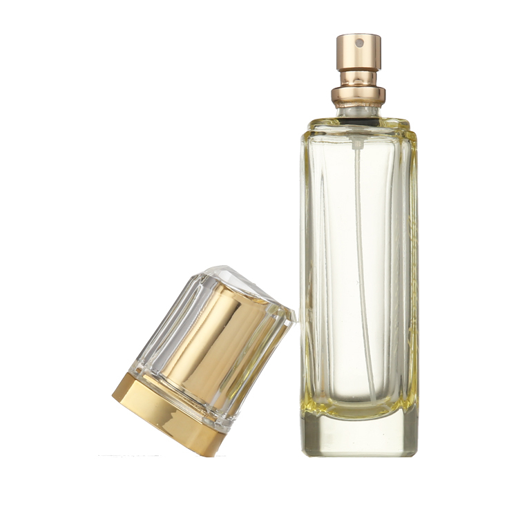 Frasco de vidrio de perfume transparente vacío de 50 ml para embalaje de perfume