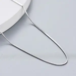 Jewelry Link Chains 925 Custom Hiphop 1.5mm Widths Cuban Cross Ball Bead Snake Bone Box Chain Necklace S925 Sterling Silver