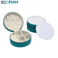 SCCFMM Sublimations-Geschenkbox, Blanko PU-Leder Schmuckbox im Europäisch-Amerikanischen Stil, Aufbewahrungsbox für Ohrringe, Halsketten und Ringe, Hitzebeständig