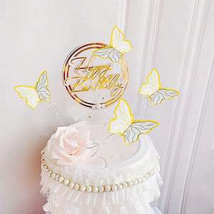 Decorazioni per Cupcake di Diverse Dimensioni, <span class=keywords><strong>Topper</strong></span> 3D per Torte, Decorazioni per Ragazze, Donne, Matrimoni, Feste di Compleanno, Decorazioni per Alimenti e Pareti - Product Image 3