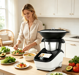 Robot de cuisine <span class=keywords><strong>Thermomix</strong></span> 1500W en acier inoxydable, mélangeur multifonctionnel contrôlé par application, <span class=keywords><strong>cuiseur</strong></span> - Product Image 1
