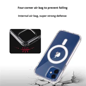 Funda de teléfono de TPU magnética transparente de lujo para iPhone 17 y para <span class=keywords><strong>Apple</strong></span> 16 Compatible con carga inalámbrica - Product Image 3