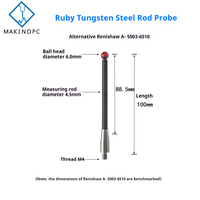 Sonde 3D Renishaw A-5003-6510 M4 en acier au tungstène, stylet 6,0 mm, tête sphérique en rubis en fibre de carbone 100 mm pour tours et fraiseuses CNC, garantie 1 an