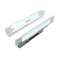 Tiroir coulissant pour armoire de cuisine, couleur blanche, fermeture douce, panneau latéral en verre, métal