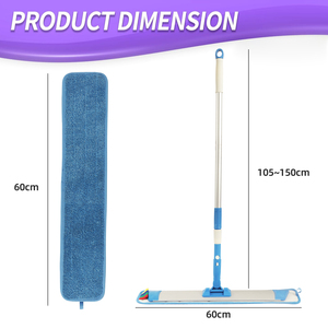 MSJ Mop Piatto in Microfibra da 24'' per Pulizia Commerciale con Manico Lungo in Alluminio per Pulizia Magazzini - Product Image 4