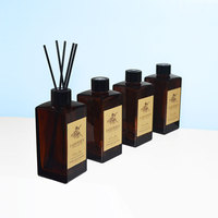 Vente flash 50ml 80ml 100ml 120ml 150ml 200ml Décoration d'intérieur durable Diffuseur de parfum en verre carré de luxe pour la maison