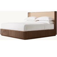 Camas Clásicas de Madera Maciza de Roble para Dormitorio, con Almacenamiento, Tamaño King y Queen