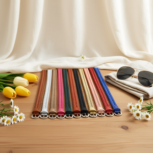 Cintura in pelle intrecciata PU da 2,5 cm per donna, moda casual. - Product Image 3