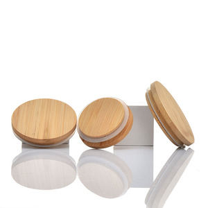 Tapas de Corcho de Vidrio de 7 mm con Extremo Fácil de Abrir y Tapas de Bambú de Madera para Frascos Mason de Boca Ancha y Portavelas de Vidrio al por Mayor - Product Image 1