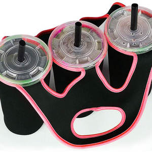 Neopren-Schulter tasche Benutzer definierte Kaffee hüllen Abdeckung Stoff gemustert 3 Flaschen Neopren-Kaffeetasse hülle - Product Image 3