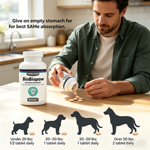 Tabletas Masticables Blandas <span class=keywords><strong>para</strong></span> la Desintoxicación del Hígado de Perro OEM - SAMe 225mg Silybin, Suplemento Antiinflamatorio y de Regeneración Hepática <span class=keywords><strong>para</strong></span> <span class=keywords><strong>Perros</strong></span> Mayores - Product Image 3