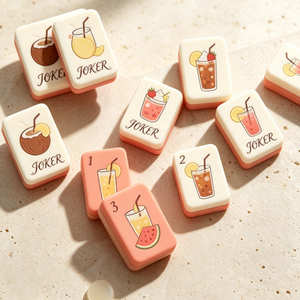 Tuiles de Mahjong en gelée rose macaron, jeu de société ludique pour fête au bord de la piscine, cartes de Mahjong imperméables, jeux de dominos - Product Image 5