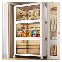 Armario de Almacenamiento Portátil, Plegable, Multiusos, Ajustable, Duradero, Armario Plegable, Armarios Plegables para Dormitorio