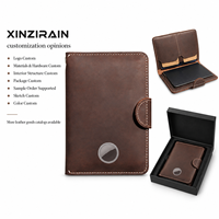Porte-passeport personnalisé Xinzirain avec blocage RFID et AirTag, en cuir Crazy Horse, organiseur de documents de voyage