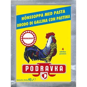 PODRAVKA 35 Sobres de Sopa Instantánea de Pollo con Pasta, 62g por Envase, Hecho en Italia, Modelo 1002933 - Product Image 1