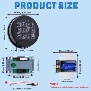 Caja Fuerte Digital Electrónica Antirrobo y Duradera con Cerradura de Teclado y Solenoide para Hogar/Gabinete/Pistola/Caja, Material de Aleación de Zinc - Product Image 5