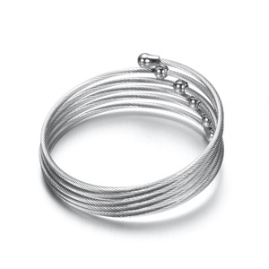 Pulsera Elástica de Acero Inoxidable con Espiral de Titanio Estilo Retro Europeo Americano de 5 mm para Mujer, Joyería de Moda - Product Image 2
