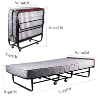 Lit Pliant Portable Simple ou Double d'Hôtel, Style Moderne avec Matelas