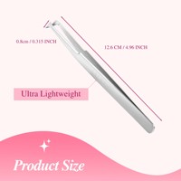 Pince à cils Veyes Inc JP-Artisan polie à la main, ergonomique en acier inoxydable pour extensions de cils en éventail
