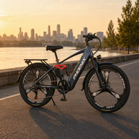 Vélo électrique 350W 48V 26 pouces, capacité de charge 150 kg, 7 vitesses, cadre en acier haute teneur en carbone, suspension avant