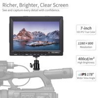 Monitor de Campo para Cámara DSLR FEELWORLD FW759 de 7 Pulgadas, IPS 1280x800 HD, Entrada HDMI 4K, Asistencia de Enfoque Peaking, Venta al por Mayor de Fábrica OEM